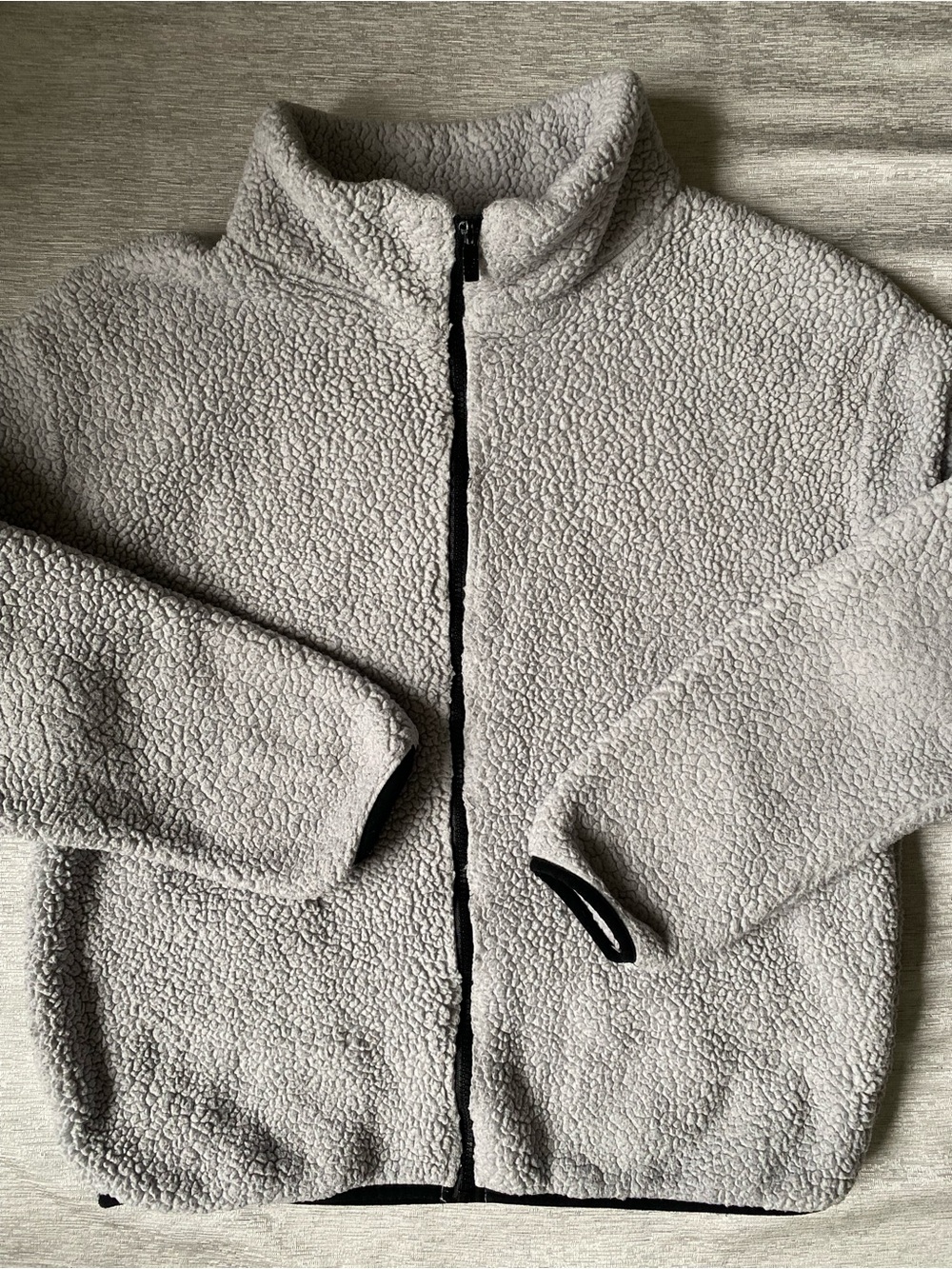 PINK Victoria's Secret Light Gray Sherpa Jacket